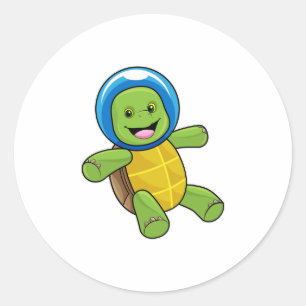 Adesivo Tartaruga como astronauta com bola de vidro