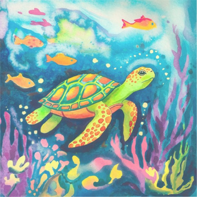 Adesivo Tartaruga de pintura (Frente)