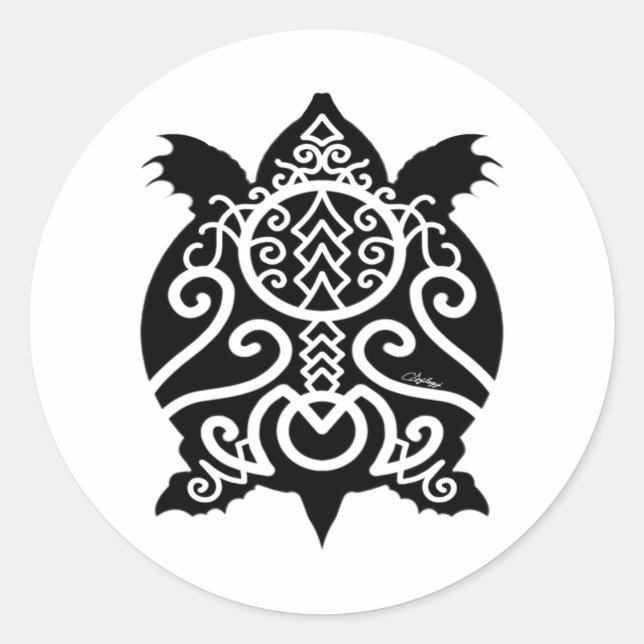 Adesivo Tartaruga de Snapper Preto (Frente)