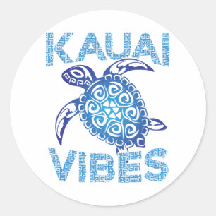 Adesivo Tartaruga-do-mar Azul Polinésia Tribal Kauai Vibes