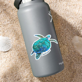 Adesivo Tartaruga do Mar de Cores Aquáticas Personalizada