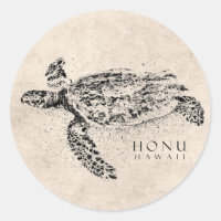 Tartaruga do Mar Havaí Honu em Pergaminho de Vinta