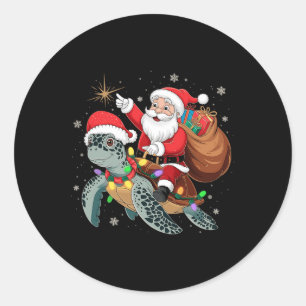 Adesivo Tartaruga Engraçada Papais noeis de Natal Circulan