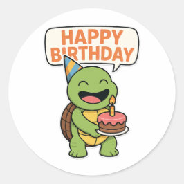 Adesivo Tartaruga Feliz Aniversário 
