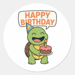 Adesivo Tartaruga Feliz Aniversário