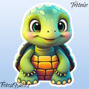 Adesivo Tartaruga-frita-cortesia-frágil com desenho animad