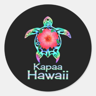 Adesivo Tartaruga marinha colorida havaiana Kapaa Hawaii
