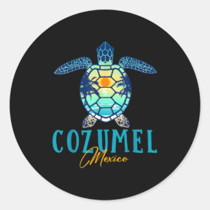 Adesivo Tartaruga Marinha Cozumel México Palmeira Pôr do S