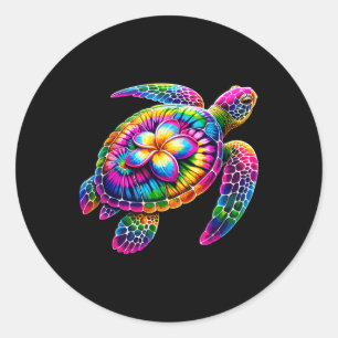Adesivo Tartaruga Marinha Havaiana Tie-dye Férias no Havaí