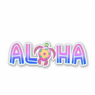 Adesivo Tartaruga marinha tropical Aloha havaiana