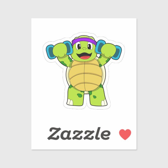 Adesivo Tartaruga no treino de força e halteres (Folha)