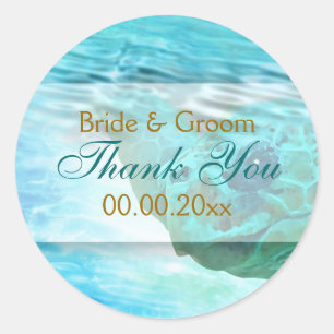 Adesivo Tartaruga "obrigado do casamento do tema da praia
