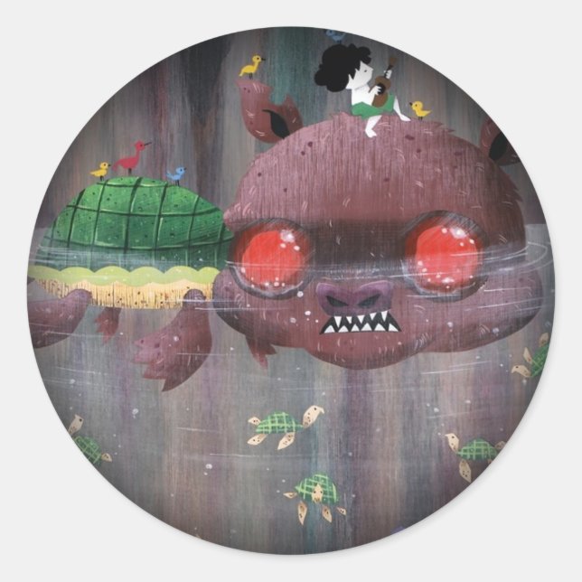 Adesivo Tartaruga-rosca - Desaparece para Preto (Frente)