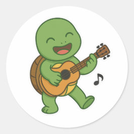 Adesivo Tartaruga tocando violão 