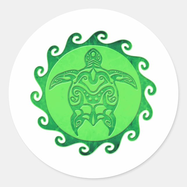 Adesivo Tartaruga Verde Tribal (Frente)