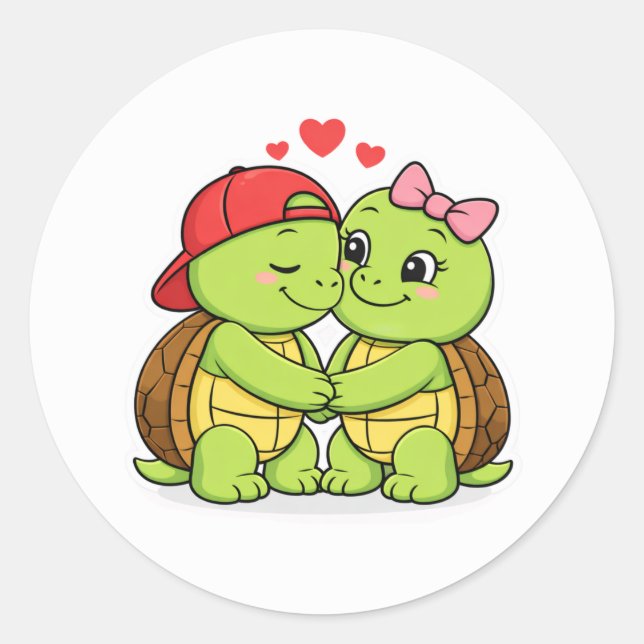 Adesivo Tartarugas felizes no amor (Frente)