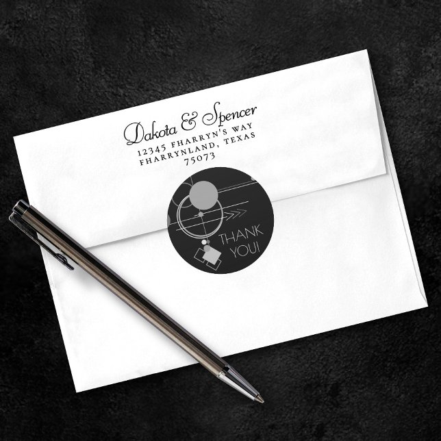 Adesivo Tattoos Modern Art Deco | Preto e Cinza Obrigado (Criador carregado)