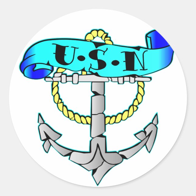 Adesivo Tatuagem de Âncora USN (Frente)