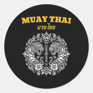 Adesivo Tatuagem de Arte Muay Thai Sak Yant Tigre Gêmeo Ki