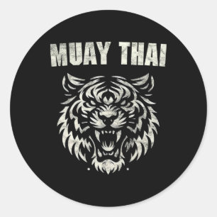 Adesivo Tatuagem de luta de MMA Muay Thai Tigre Rugido Kic