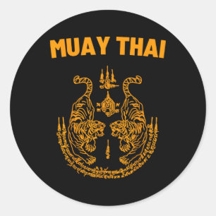Adesivo Tatuagem de Luta de Muay Thai Mma Tigre Gêmeo Kick