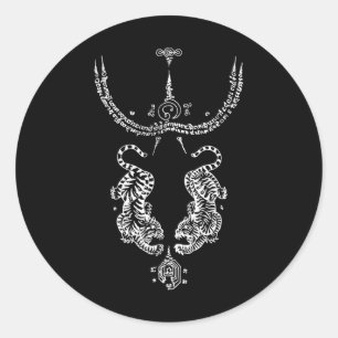 Adesivo Tatuagem de Sak Yant Muay Thai Kickboxing Cultura