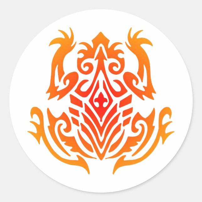 Adesivo Tatuagem de Sapo Selvagem Tribal (Frente)