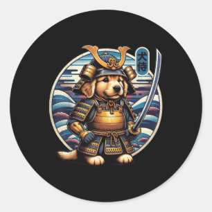 Adesivo Tatuagem do cão Samurai japonês, Ouro Retriever Ka