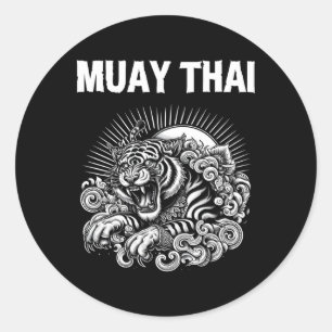Adesivo Tatuagem Língua Muay Thai Tigre Rugido Kickboxing