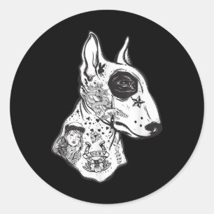 Adesivo Tatuagem na Escola Antiga Tatuagem Cão Lov