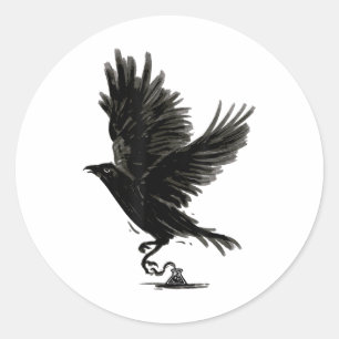 Adesivo Tatuagem Raven Bird Crow _1