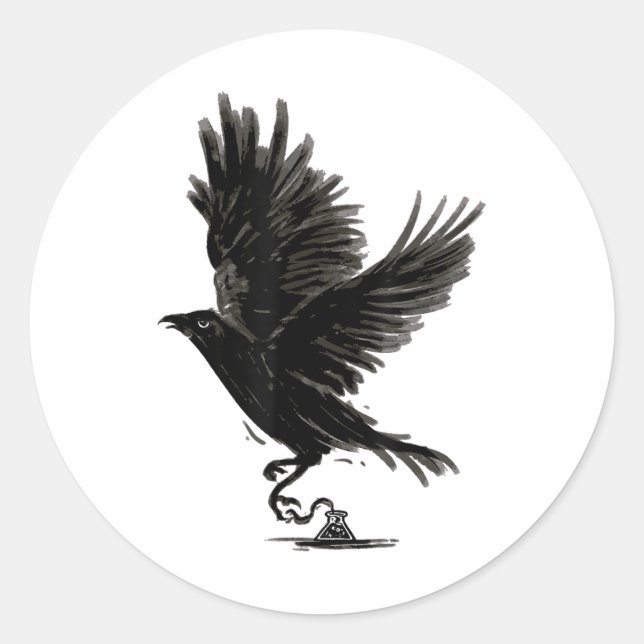 Adesivo Tatuagem Raven Bird Crow _1 (Frente)