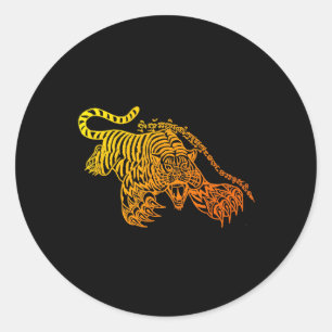 Adesivo Tatuagem Sak Yant Muay Thai Bravo Tigre Kickboxing