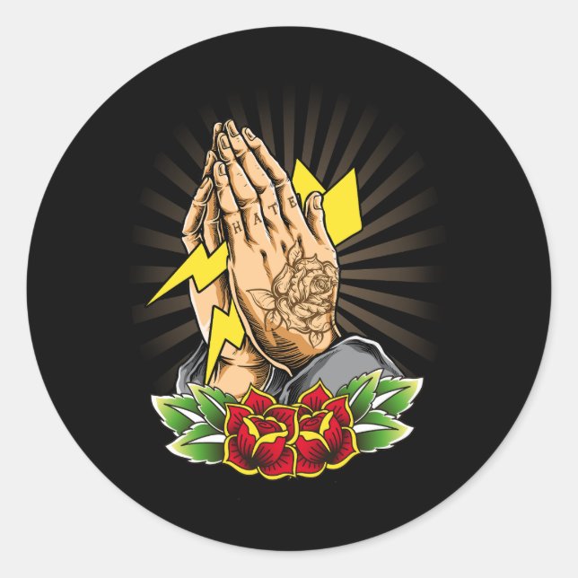 Adesivo Tatuagem Tatuagem Símbolo Tribal Artista Rezando L (Frente)