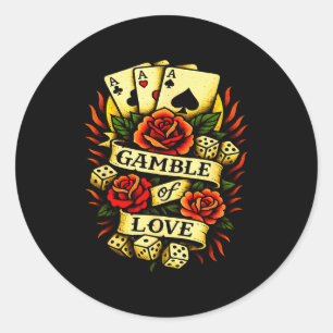 Adesivo Tatuagem Tradicional Tatuagem Retro Rosas Dados Ca