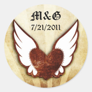 Adesivo Tatuagem urbano selos voados da data do casamento