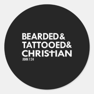 Adesivo Tatuagens De Barba Engraçada Cristã