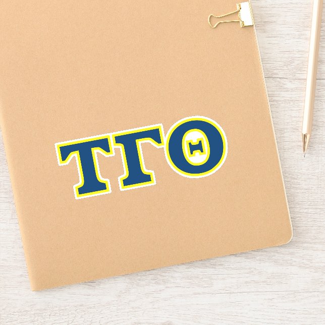 Adesivo Tau Gamma Theta Vinyl Letters - Cor Descrito (Notebook)