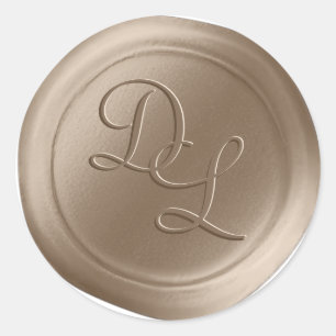Adesivo Taupe Beige 2 - Letra Monograma Cera-Cola