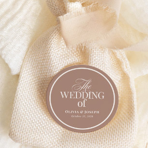 Adesivo Taupe e Fronteira de Mocha Suave   Casamento Luxuo