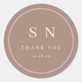Adesivo Taupe Minimal and Chic | Wedding Initial