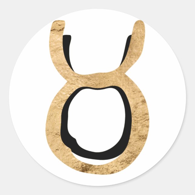 Adesivo Taurus bull martelado dourado símbolo zodíaco pret (Frente)