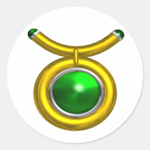 ADESIVO TAURUS /GOLD, JÓIA ESMERALDA VERDE DO SINAL DO
