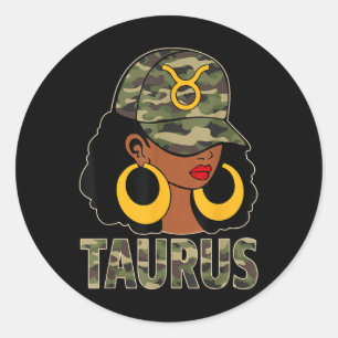 Adesivo Taurus Rainha Negra Boné Camoflauge Afro Girl