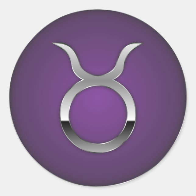 Adesivo Taurus - Símbolo Zodiac - Roxo (Frente)