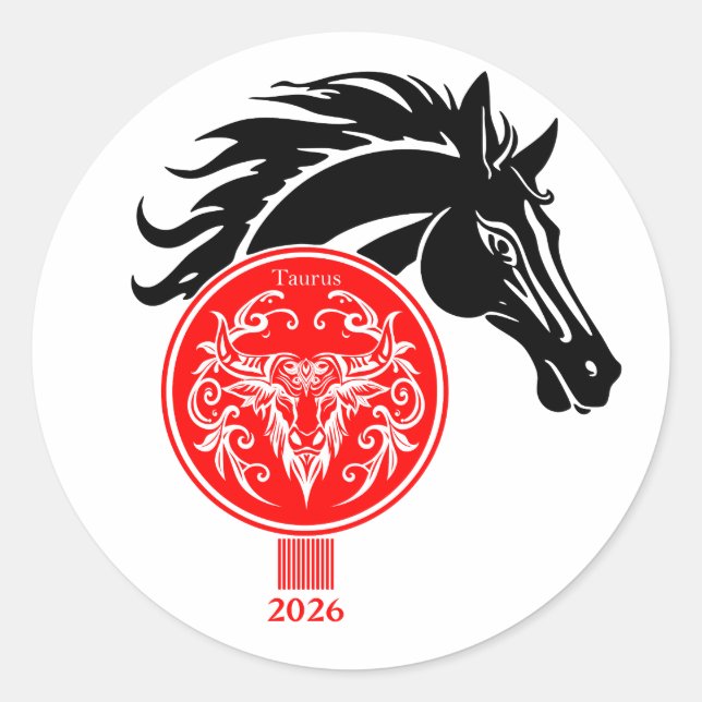 Adesivo Taurus x Year of the Horse 2026 (Frente)