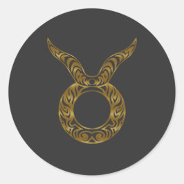 Adesivo Taurus Zodiac - Tribal Dourado