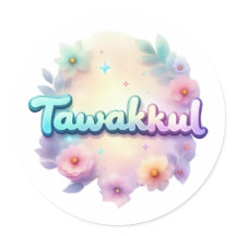 Tawakkul Pastel Kawaii Style Sticker - Mot Islâmic