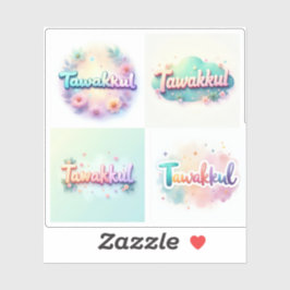 Adesivo Tawakkul Pastel Kawaii Style Sticker - Mot Islâmic