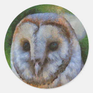 Adesivo Tawny Owl Em Arte Pointilística